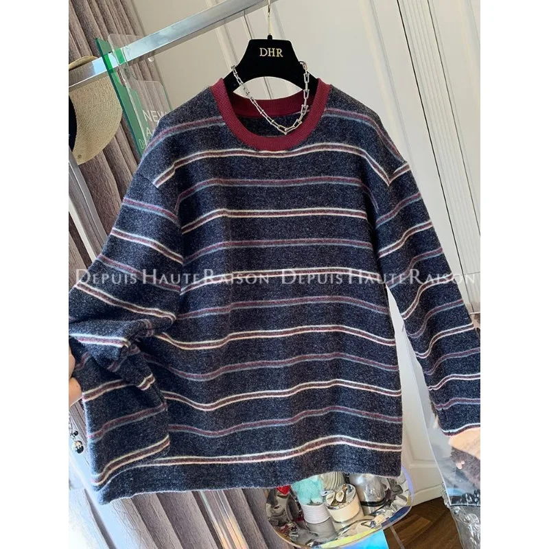 

Мягкая восковая бархатная полосатая рубашка контрастного цвета с длинными рукавами для женщин осень-зима, утолщенный топ с начесом