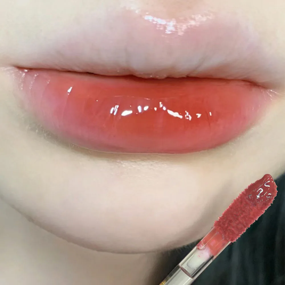 ROSA COCO Espelho Lip Glaze, Geléia Lip Gloss, Cherry Red Mirror, Batom Líquido Leve Água, Sexy Red Lip Tint, Maquiagem Cosmética