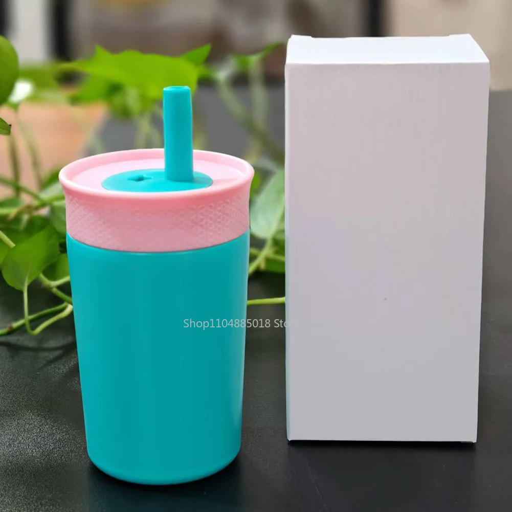 

350ml Stainless Steel Coffee Cup with Straw Thermal Mug Travel Leak-Proof Insulated Cup Thermos Bottle for Hot/Cold Drinks