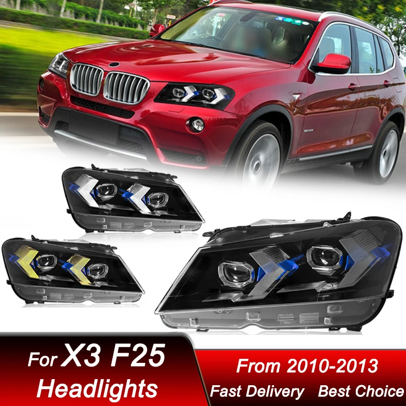 Hot Car Headlights For BMW X3 F25 10-13 new style LED Headlamp Assembly Upgrade High Configure Projector Lens Accessories Kit