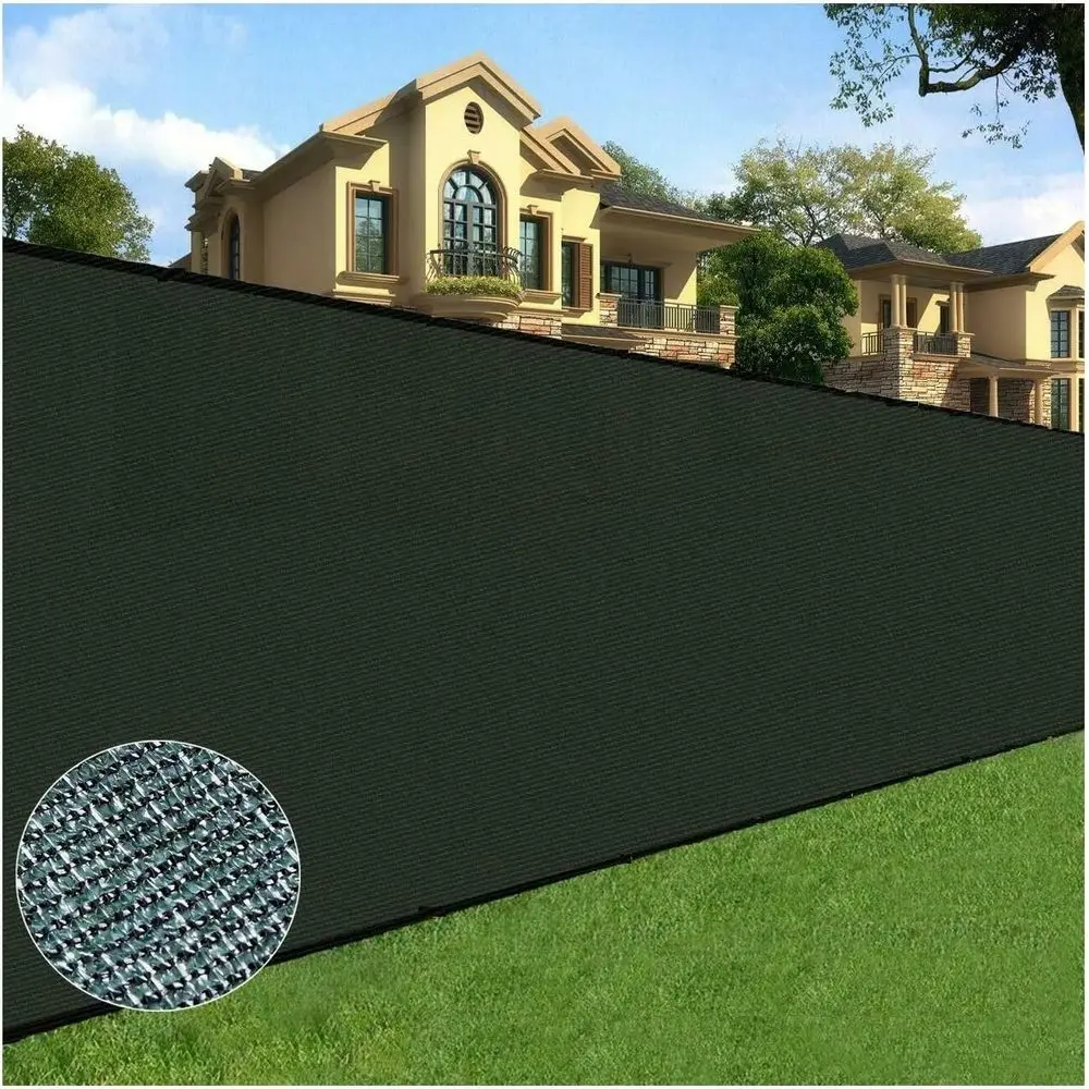 Privacy Netting Mesh with Reinforced Eyelets for Garden or Outdoor Fencing (12' x 50', Green)