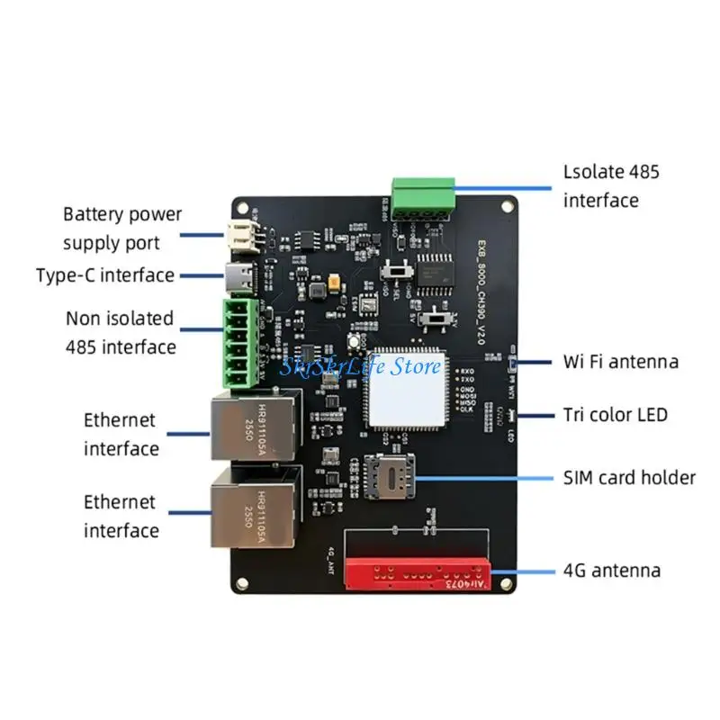 E65E Industrial Communication Board with Two RJ45 Connectors and RS485