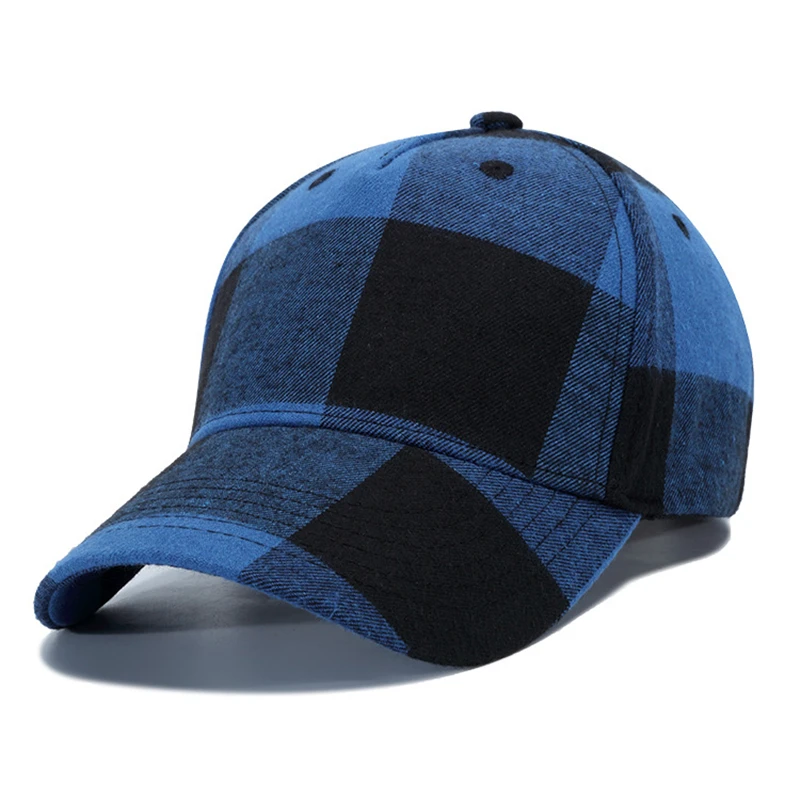 CLIMATE Fashion Plaid Baseball Cap Women Plaid Hat Cap Checks Cotton No Logo Hat Caps Classic Checks Cap Hat for Men Women