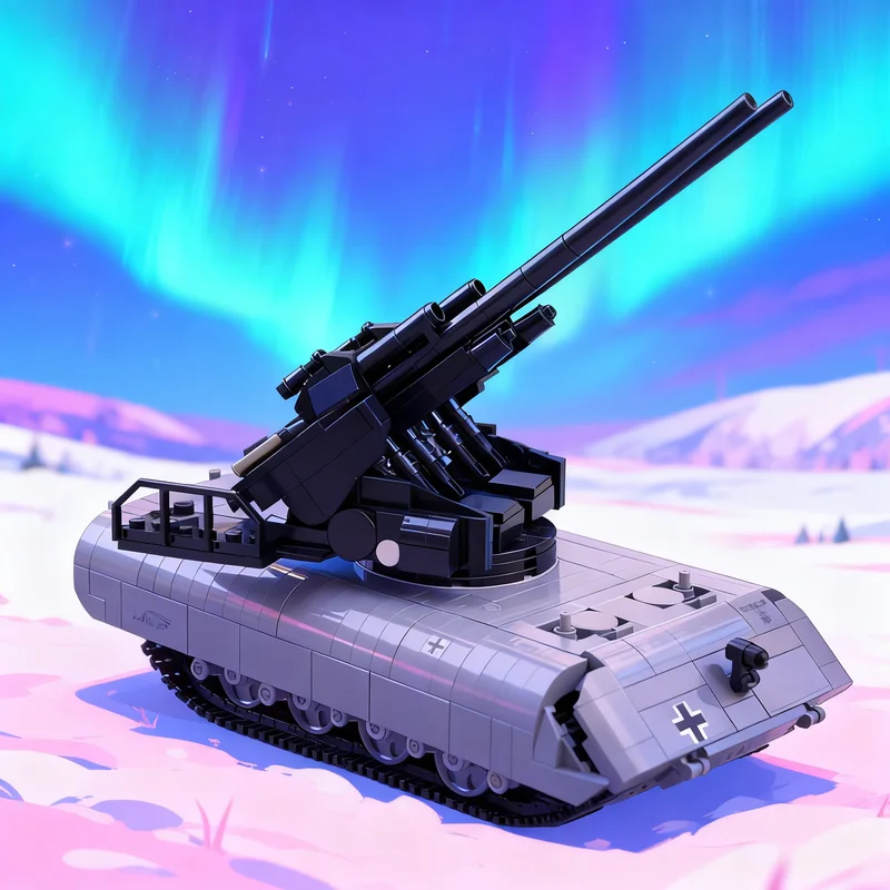 2310pcs MOC Panzerkampfwagen E 100 Tank 12 8 cm FlaK 40 Model Building blocks Architecture toys Christmas gifts Education Kids