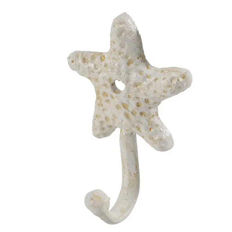 ABKJ-Cast Iron Decorative Wall Hooks Coats Aprons Hats Towels Hooks Beach Ocean Theme Chic Metal Hooks