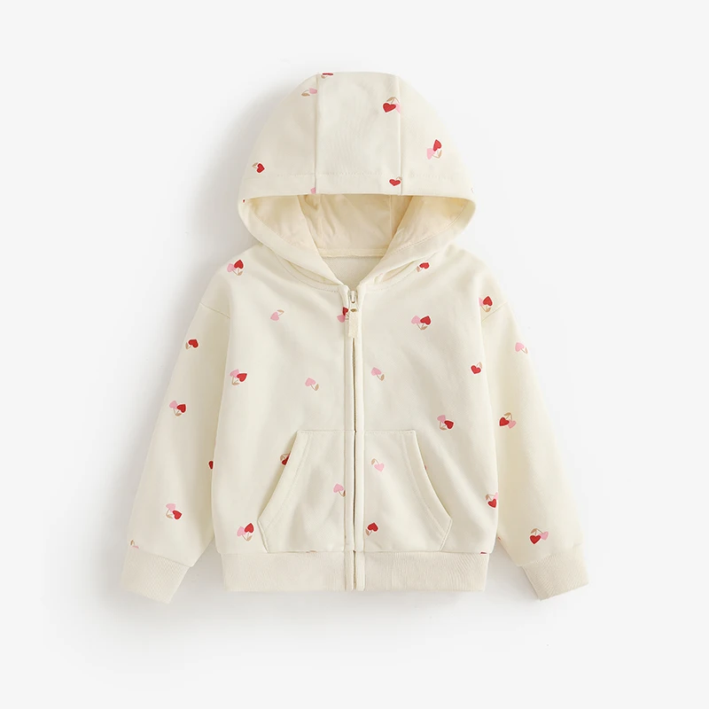 

SAILEROAD, новинка 2025, осенняя новая детская одежда, хлопковая верхняя одежда, топы с рисунком вишни для маленьких девочек, толстовки для малышей, толстовки