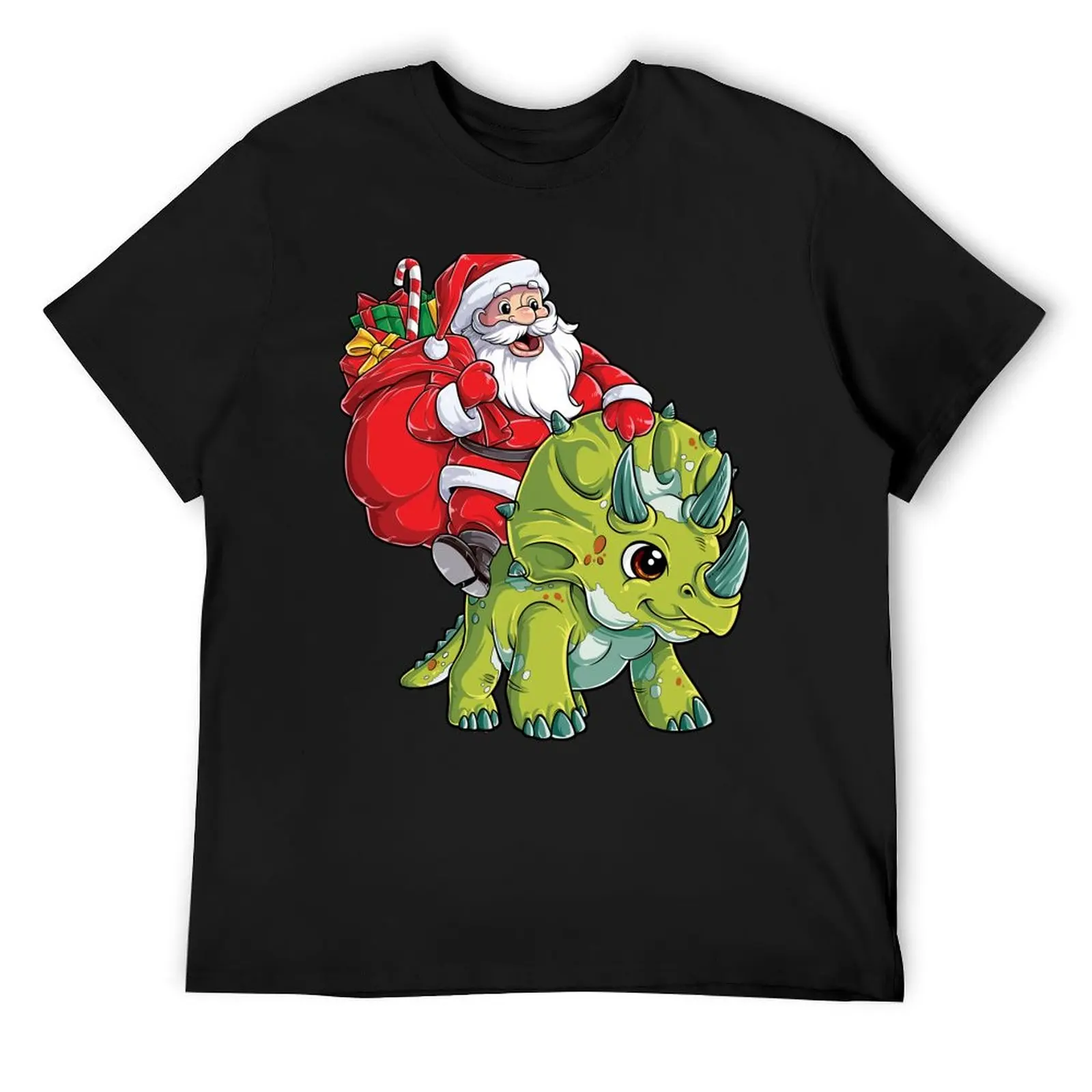 

Christmas shirts for Boys Santa Dinosaur Triceratops Gifts T-Shirt plain vintage anime shirt mens cotton t shirts