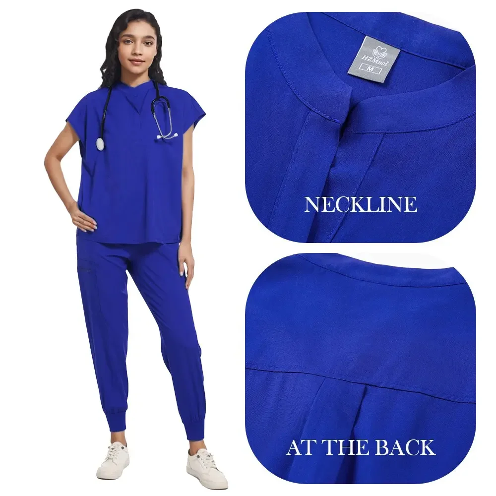 

Medical Uniform Elastic Scrub Set Hospital Surgical Scrubs Tops Pants Nurse Nursing Workwear Doctors Clothes Medical Accessories