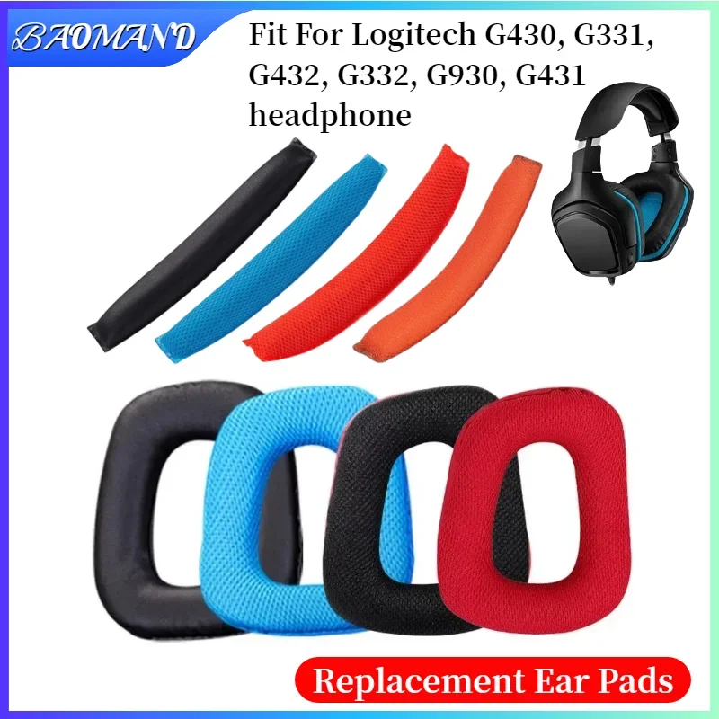 

Ear pads for Logitech G430, G331, G432, G332, G930, G431 Headphones memory foam Earmuff Earpads Cover Cups BAOMAND
