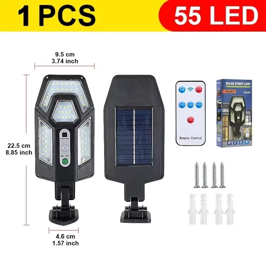 Nieuwste LED-lamp op zonne-energie 300000 LM buitenlamp op zonne-energie van bewegingssensor 4-modus waterdicht IP65 zonne-tuinlicht straat tuinlantaarn
