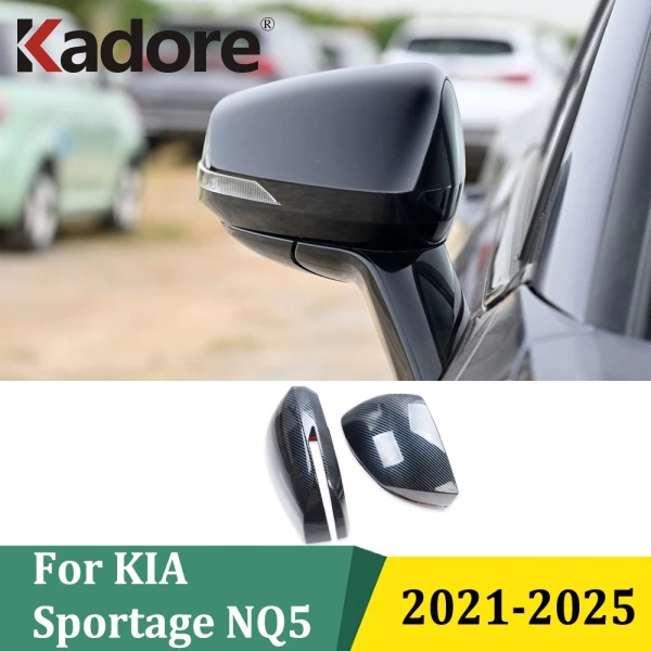 

For KIA Sportage NQ5 2021 2022 2023 2024 2025 ABS Carbon Fiber Side Door Rearview Mirror Cover Trims Car Exterior Accessories