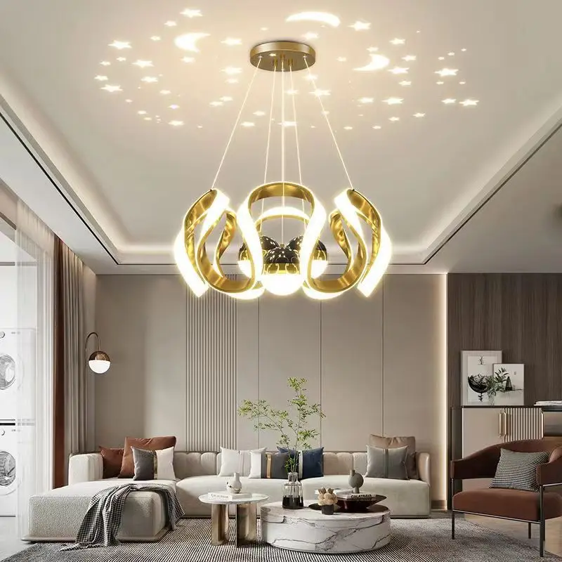 2026 New Nordic Creative Starry Sky LED Chandelier Restaurant Living Room Bedroom Pendant Lamp Children Room Art Decor Lighting