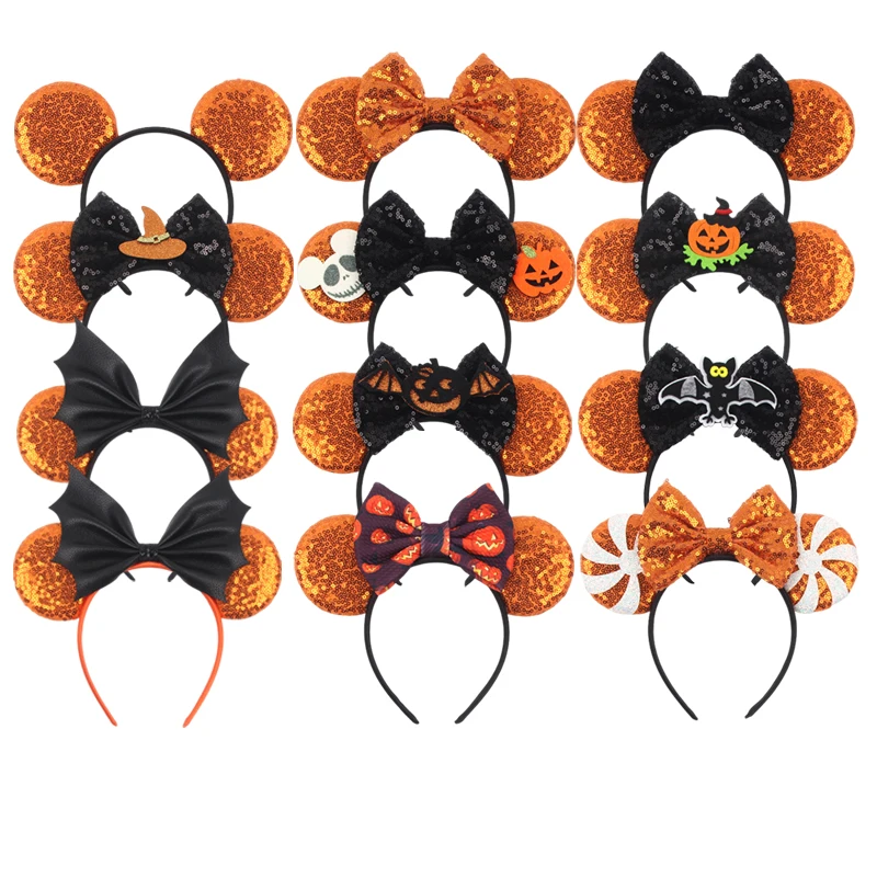 1 Stück Halloween Spaß-Haarreif mit Niedlichem Kürbis- und Fledermausmuster, Mausohren-Stirnband, Geeignet für Festivalpartys, Geschenk für Mädchen, Haaraccessoires
