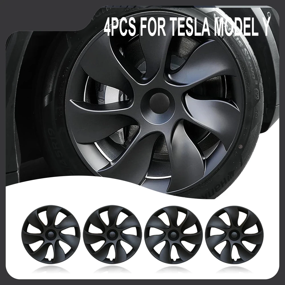 2018-2024 4PCS 19-Inch Automobile Hubcap Full Rim Cover Accessories Hub Cap Original Car Replacement Wheel Cap for Tesla Model Y