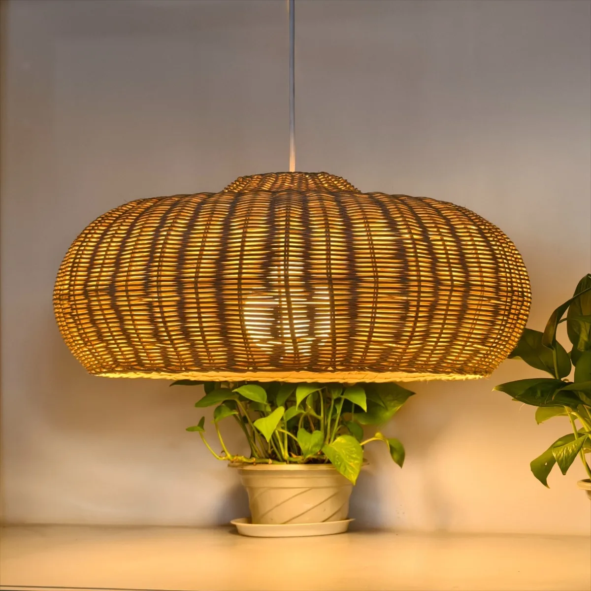 

JOYINLED Retro Wabi Sabi Rattan Weaving Chandelier Living Room Restaurant Home Decor Bedroom Pendant Lights Hanging Lamp Fixture