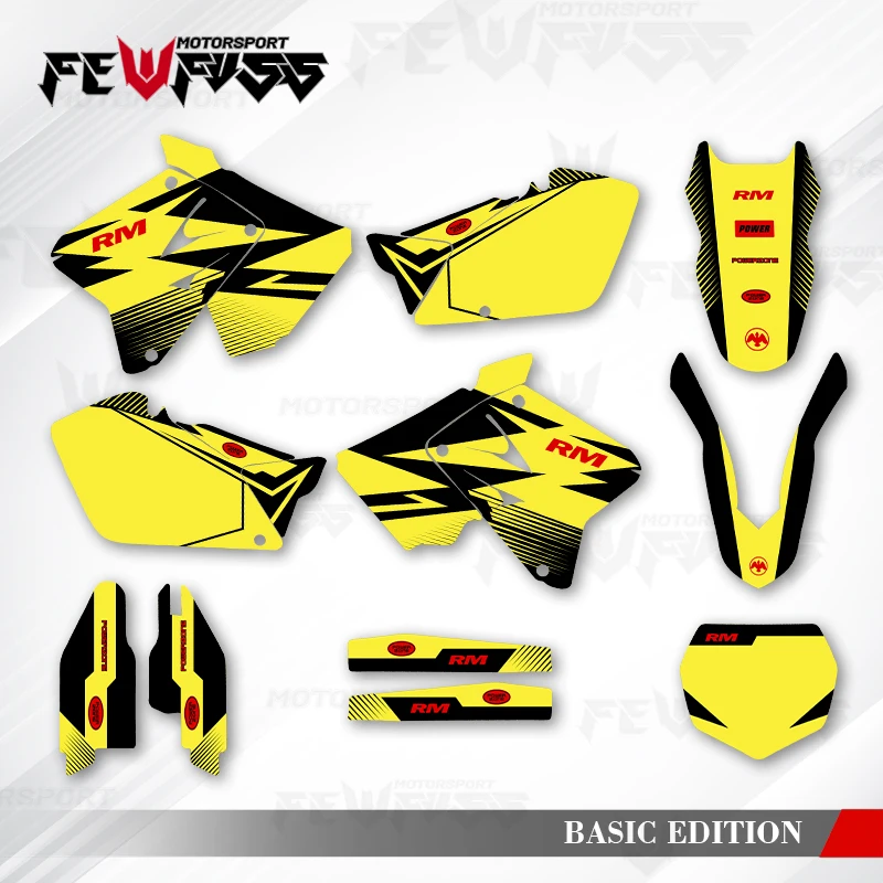 

Fewfuss Graphics Decals Stickers Motorcycle Background Custom For Suzuki RM125 RM250 2001 2002 2003 2004 2005 2006-2012 002
