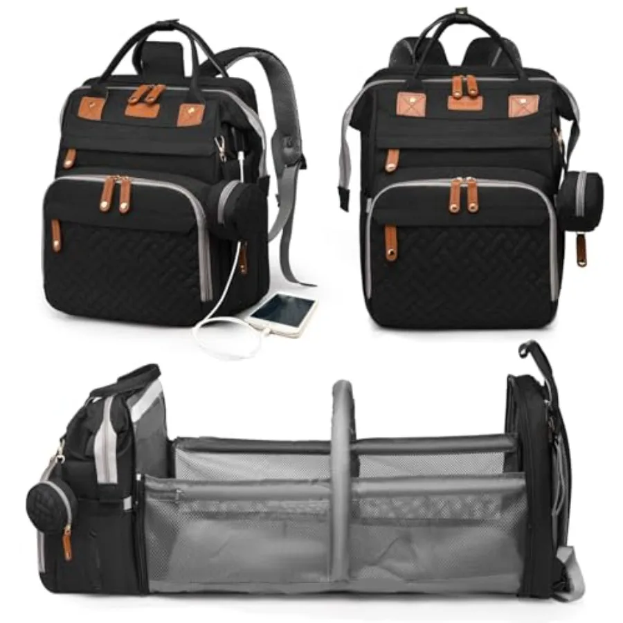 

Baby Diaper Bags with Changing Station Waterproof Diaper Bag Backpack for Moms Dads with USB Charging Port Baby Shower Gifts La