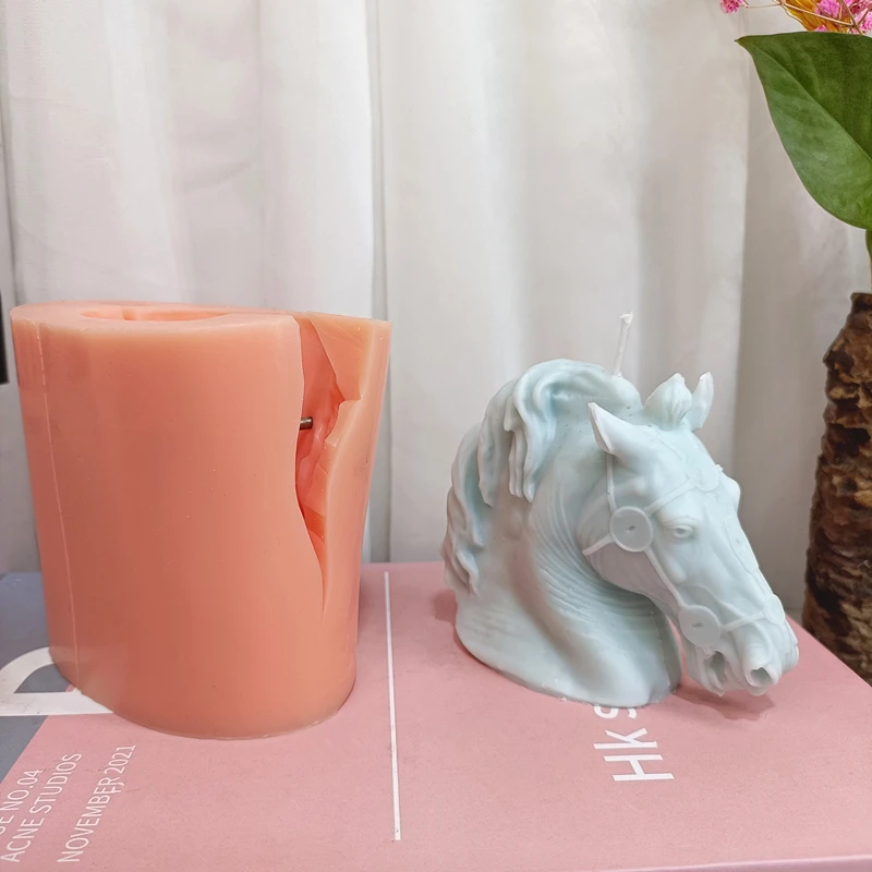 

Horse Head Candle Mold Silicone Animal Resin Plaster Wax Mould DIY Gifts for Birthday Creative Molds for Table Decor