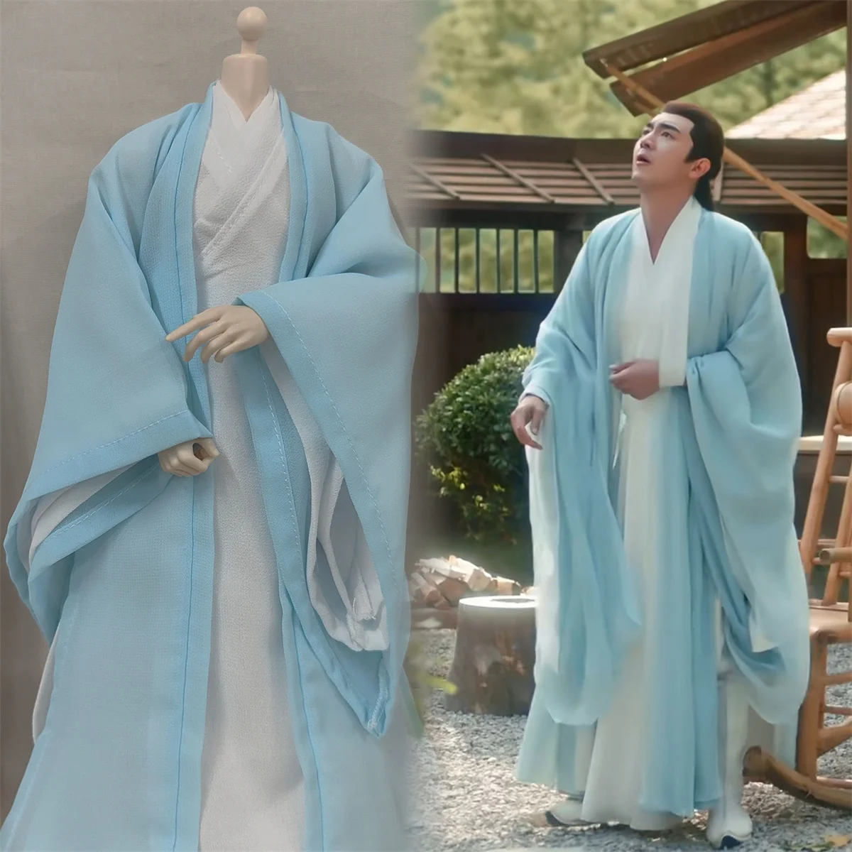 

1/6 Men Hanfu Chinese Ancient Loose Robe Tradition Hanfu Dress Amine Suit Model for 12inch Action Figure Clothes Toys