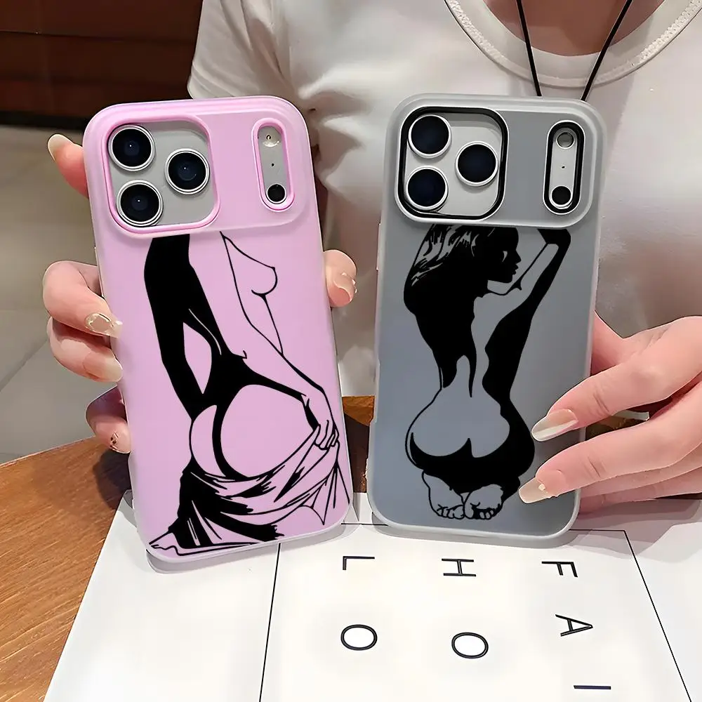 Nude woman Line Art Phone Case For iPhone 17 16 15 14 13 12 11 Pro Max Plus Case Clear Jelly Shockproof Soft view 2
