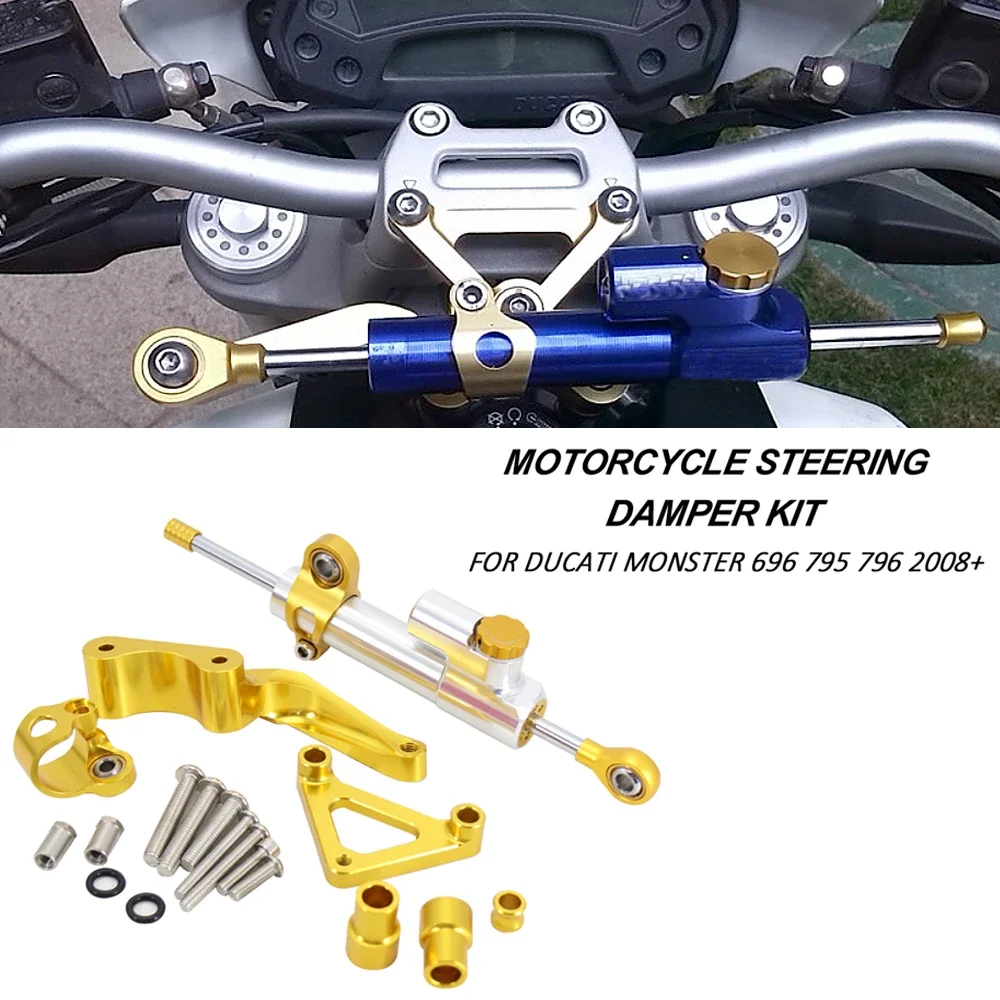 

5 colors For Ducati 696 796 795 CNC Motorcycles Steering Stabilize Damper Bracket Mount Kit Accessories new