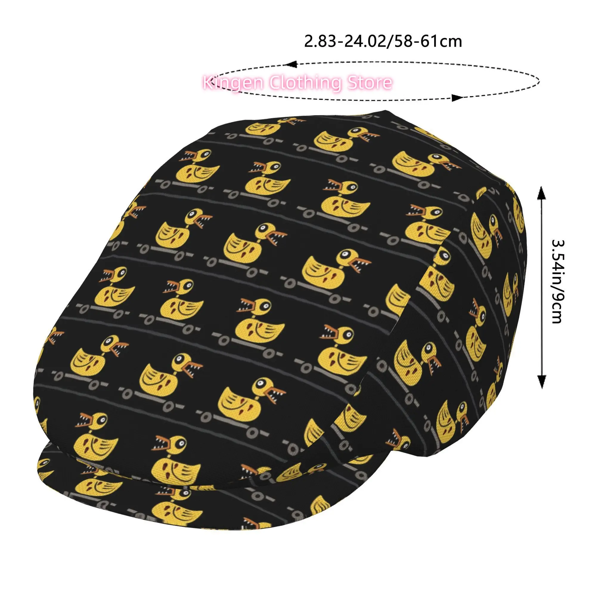 1pc of Wicked Duck Dominance Beret with an All-Over Print, a Vintage Newsboy Cap That Is Unisex, Essential for Both Outdoor Leis