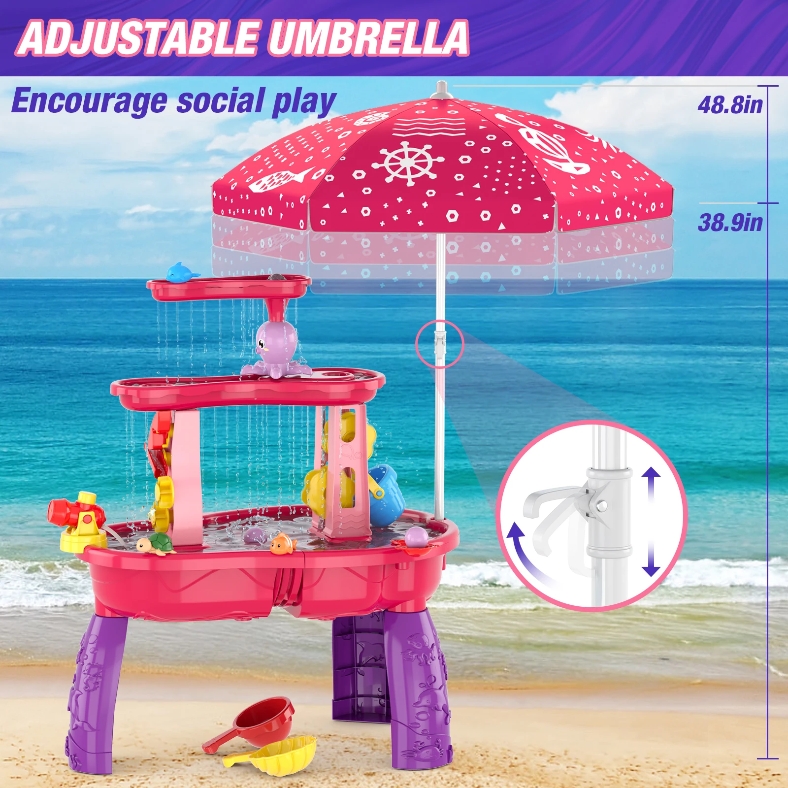Children's Beach Toys Outdoor Garden Bunker Set Summer Beach Children Parent-child Interactive Toy Splash Sand Table Water Toys