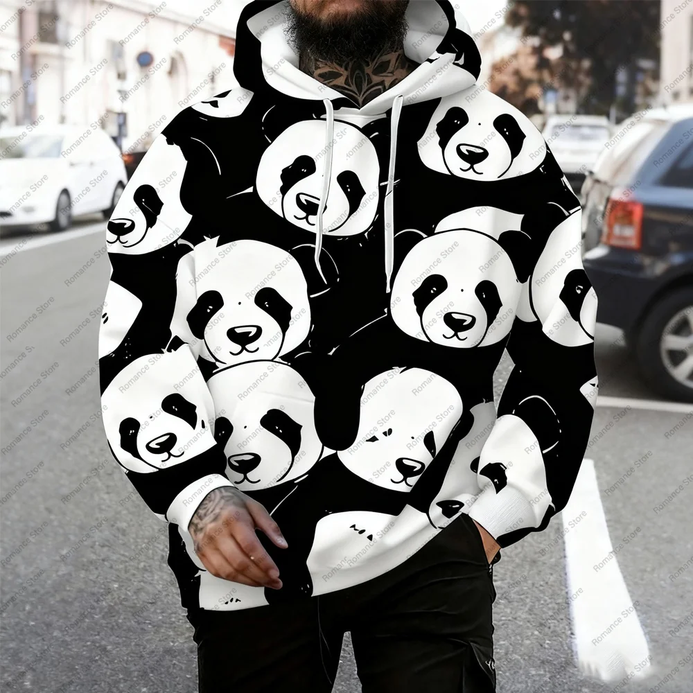 

Мужская повседневная толстовка с 3D принтом панды, удобная смешанная одежда с длинными рукавами и пандой, мужская и женская толстовка с капюшоном, детская толстовка
