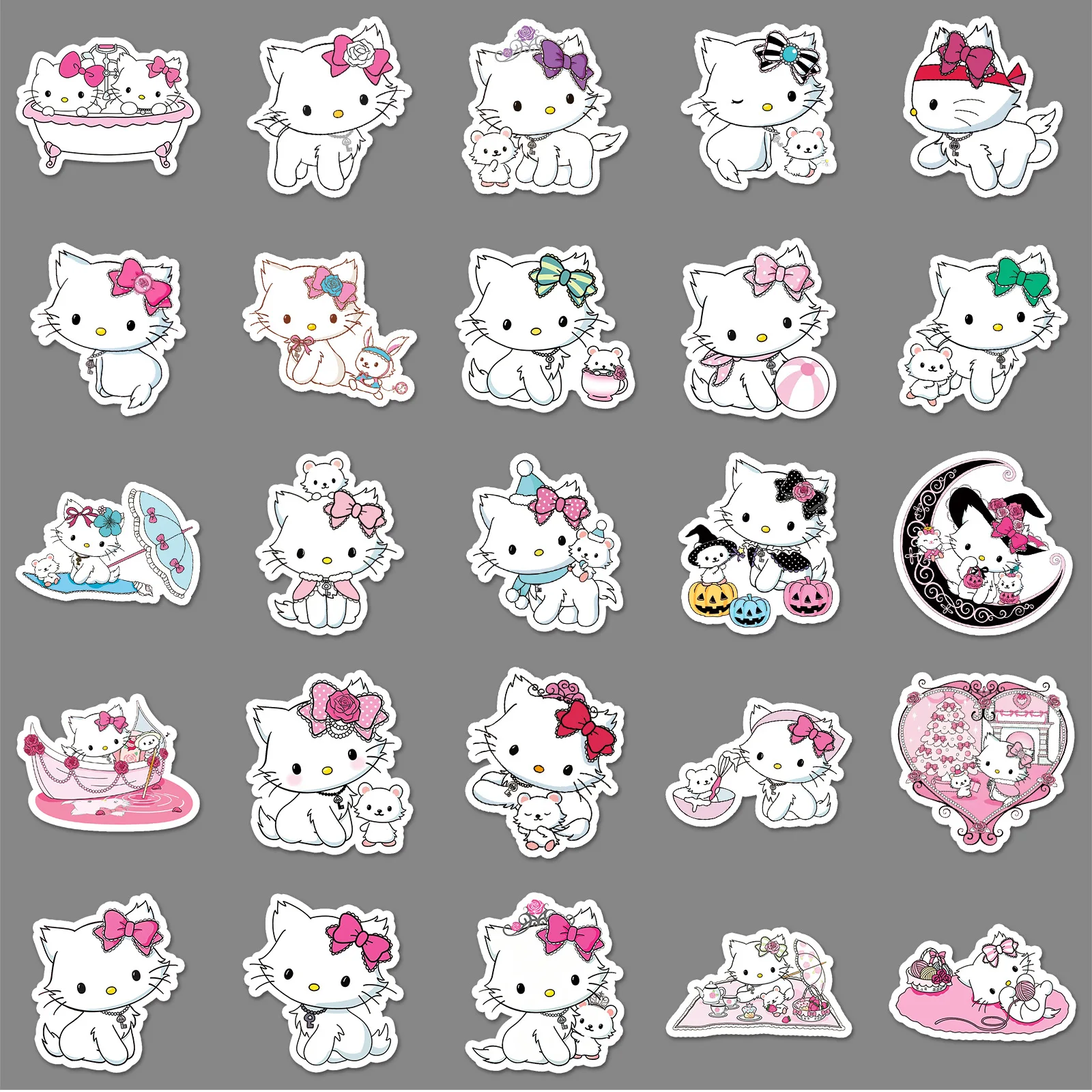 50pcs Charmmy Cartoon Cute Cat Stickers Mobile Phone Case Luggage Waterproof Stickers DIY Decorative Supplies