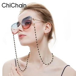 Classic Black Pearl Acrylic Beaded Glasses Chain with silicone anti-skid adjustable eyewear attachments for all glasses
