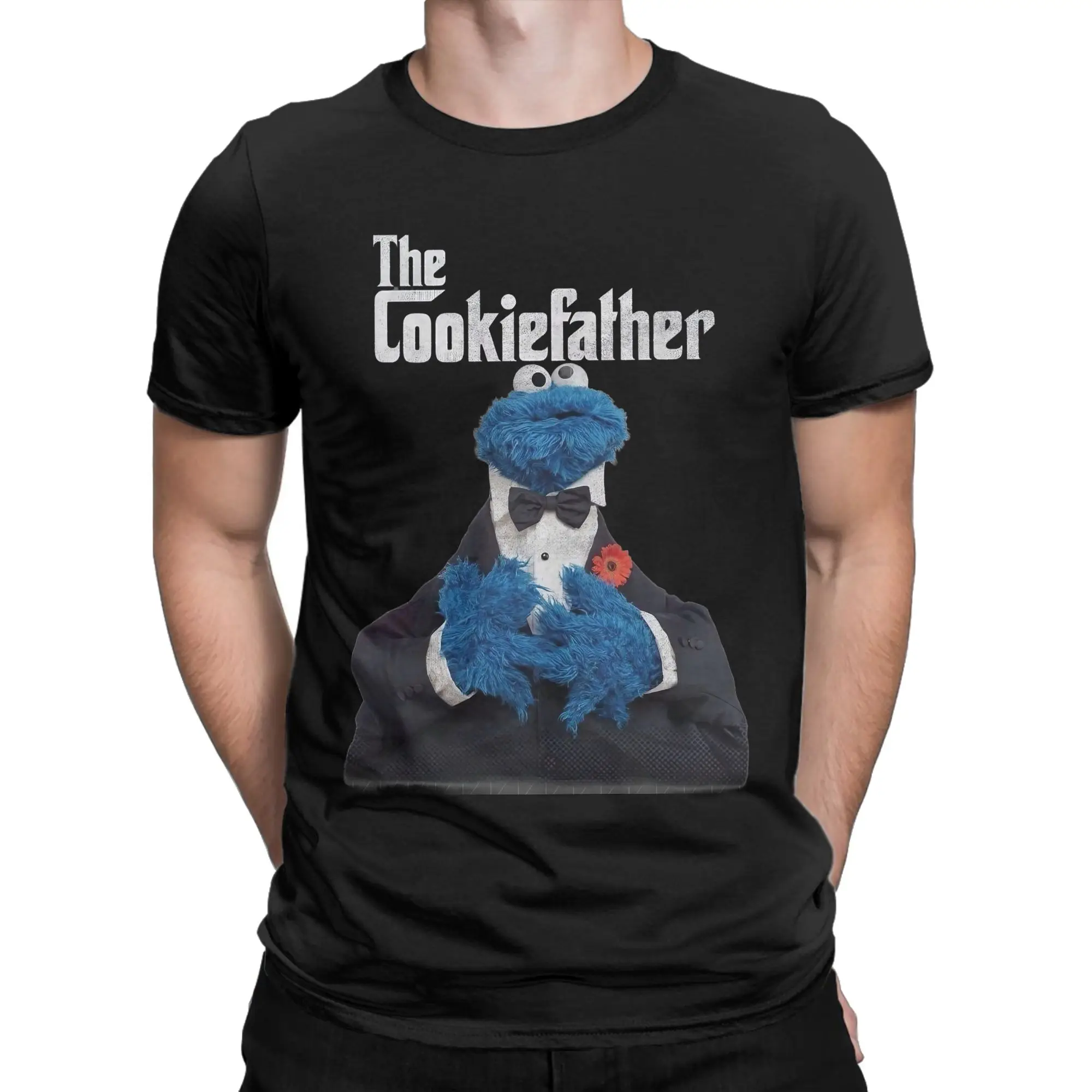 Cookie Monsters Cartoon  T-Shirt Men's Cotton Clothes Printed Sesames Streets  SesameStreet O-neck Short Sleeve