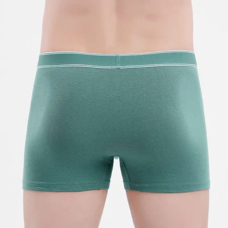 القطن 1/2/3/4 قطعة الرجال الملابس الداخلية الصلبة الملاكمين ملخصات لينة سلس سراويل الملاكمين رجل رياضي تنفس الملاكمين U محدب الملابس الداخلية #5