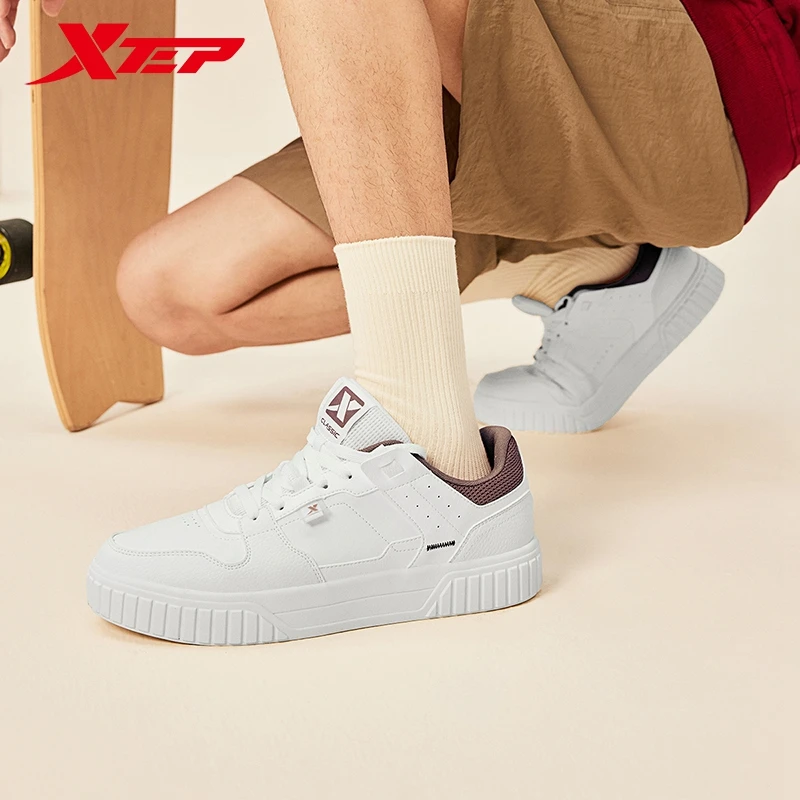 Xtep Skateboarding Shoes For Men 2024 Autumn Comfortable Skate Shoes Wear-Resistant  Street Style Sneakers  876319310012