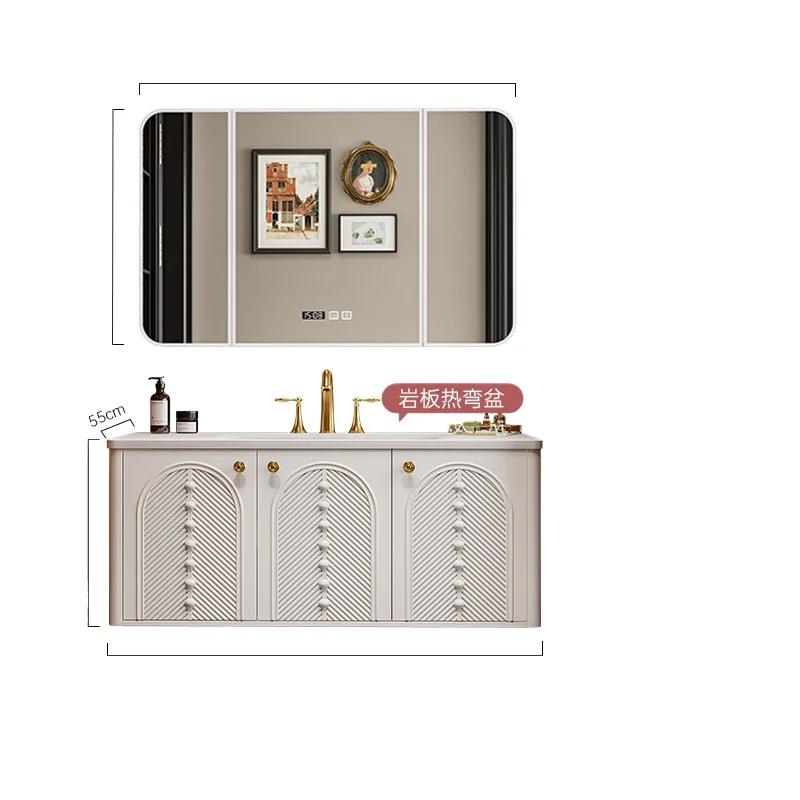 

Французский ретро шкаф для ванной комнаты, комбинированная каменная плита, горячий изгиб, встроенная раковина, унитаз, умывальник