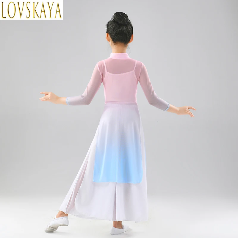 현대 코스튬 어린이 민족 우산 춤 선풍기, 무용 예술 시험, 중국 무용 치파오 공연 코스튬