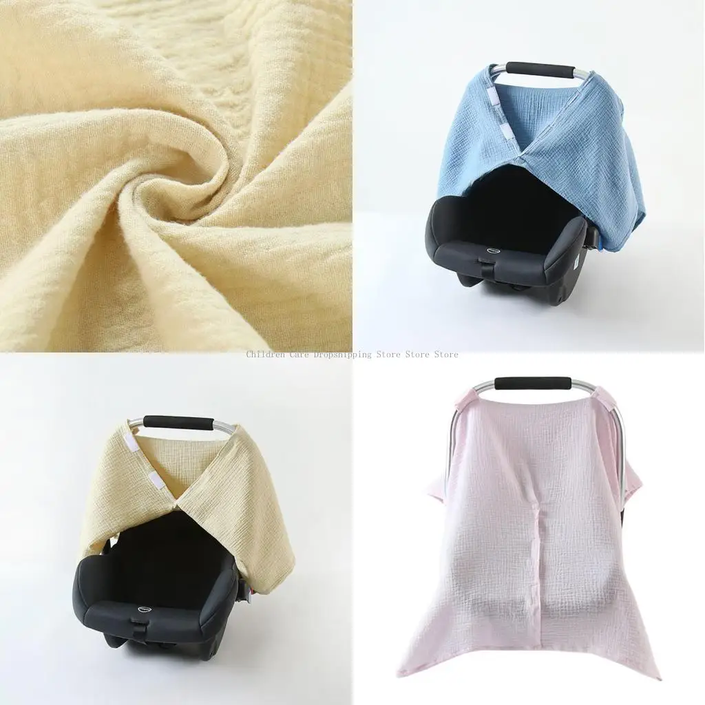 

Soft & Breathable Baby Bassinet Cover Solid Color Comfortable Cotton Safety Seats Protector Sleeve for Travel Outdoor