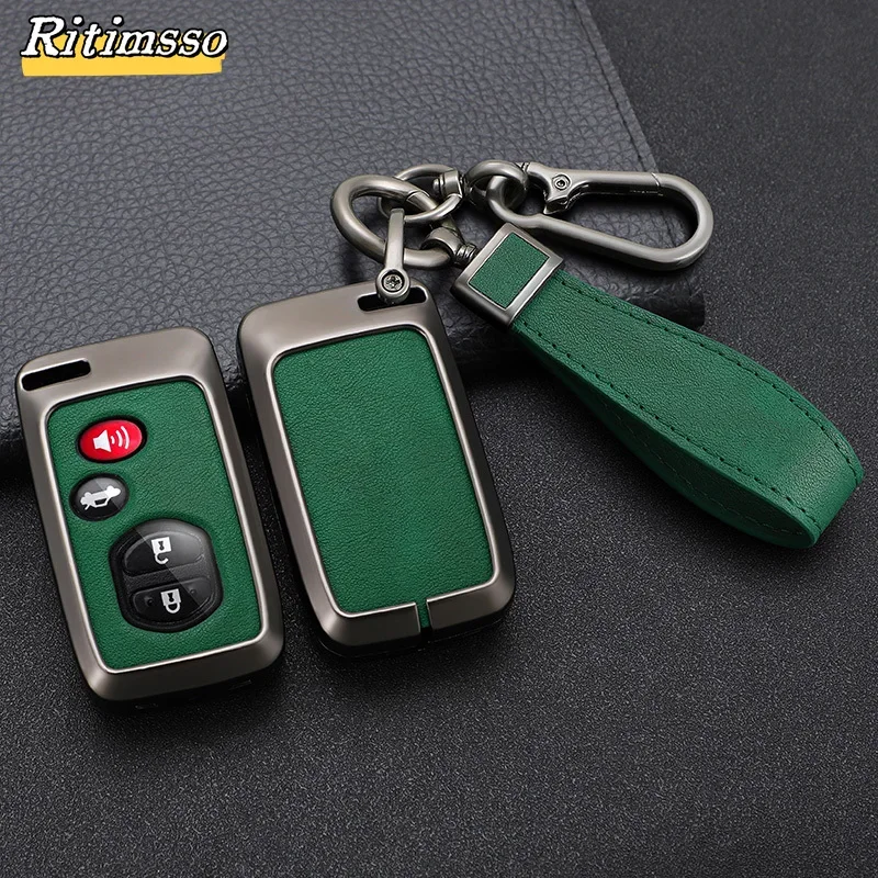 Zinc Alloy+Leather Car Key Case Cover for Toyota Prius 30 Alpha Aqua RAV4 Land Prado Cruiser Auris Highlander for Subaru Foreste