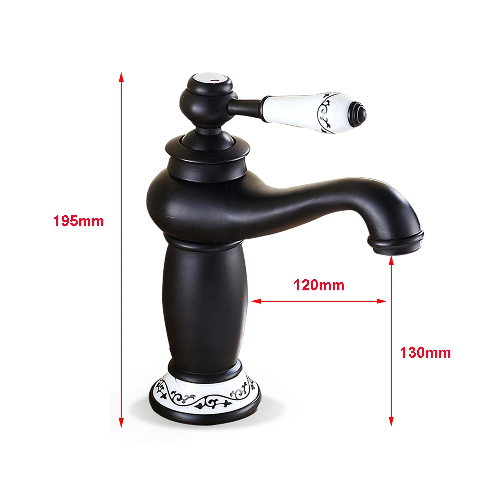 19,5 cm/7,68 Zoll Messing-Badezimmerarmatur, Schwarze Einhand-Waschtischarmatur Geeignet für Badezimmer, Küchen – Detail 5