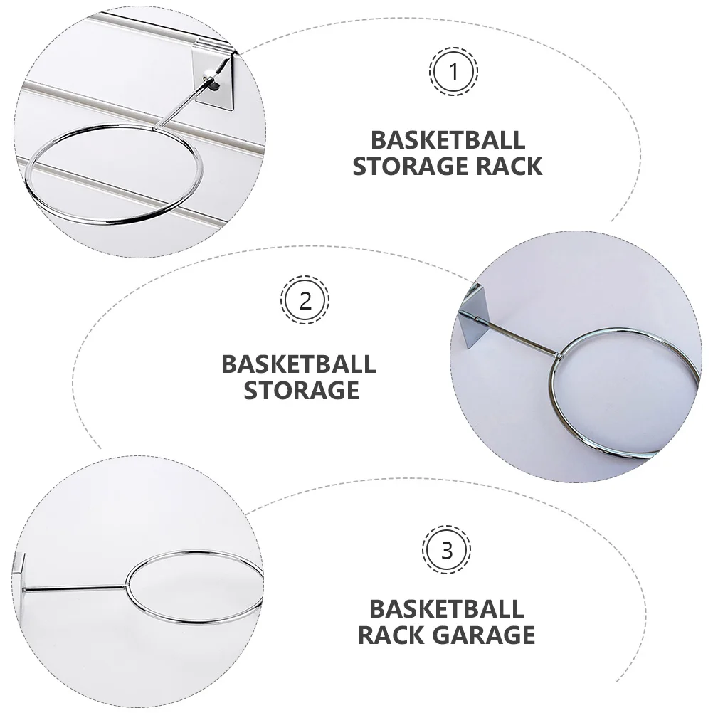 

5 Pcs Wall Mount Display Basketball Storage Iron Football Holder Garage Home School Trough Plate Rack Exercise