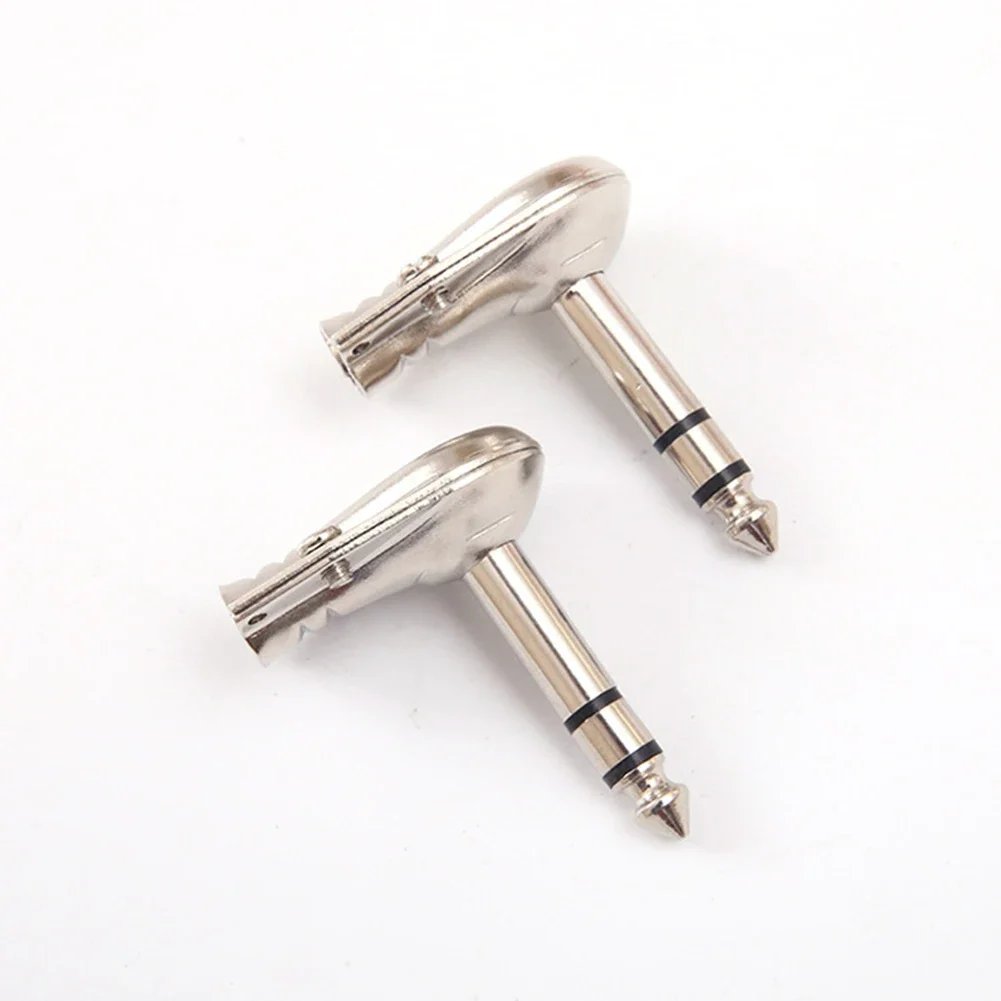 4Pcs 6.35mm 1/4 Inch Stereo TRS Right Angle Guitar Plug Flat Male Connector Suitable For Microphones Audio Equipment Mixer