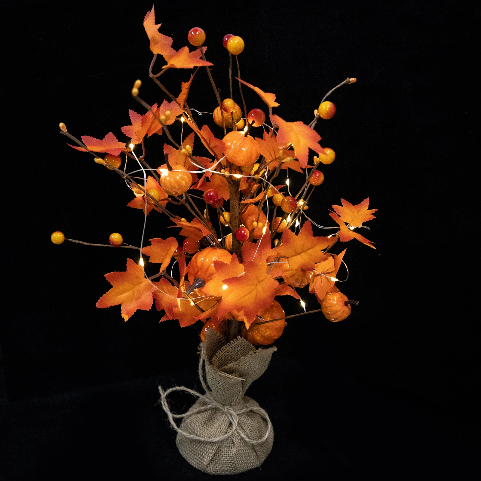 Maple Landscape Light LED Decorative Tree for Thanksgiving Indoor Desktop Farmhouse Rustic Holiday Decoration