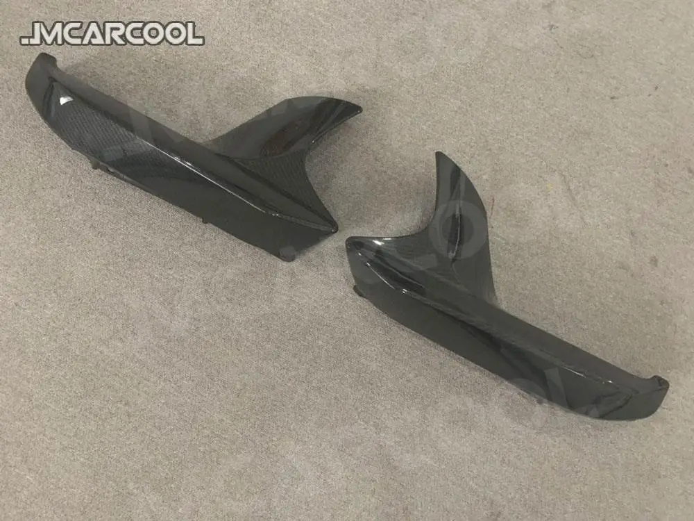 ل 5 سلسلة ألياف الكربون الجبهة الشفاه اللوحات الزاوية الوفير حامي الكسوة لسيارات BMW F90 M5 2018 2019 FRP MP نمط رئيس الذقن الخائن