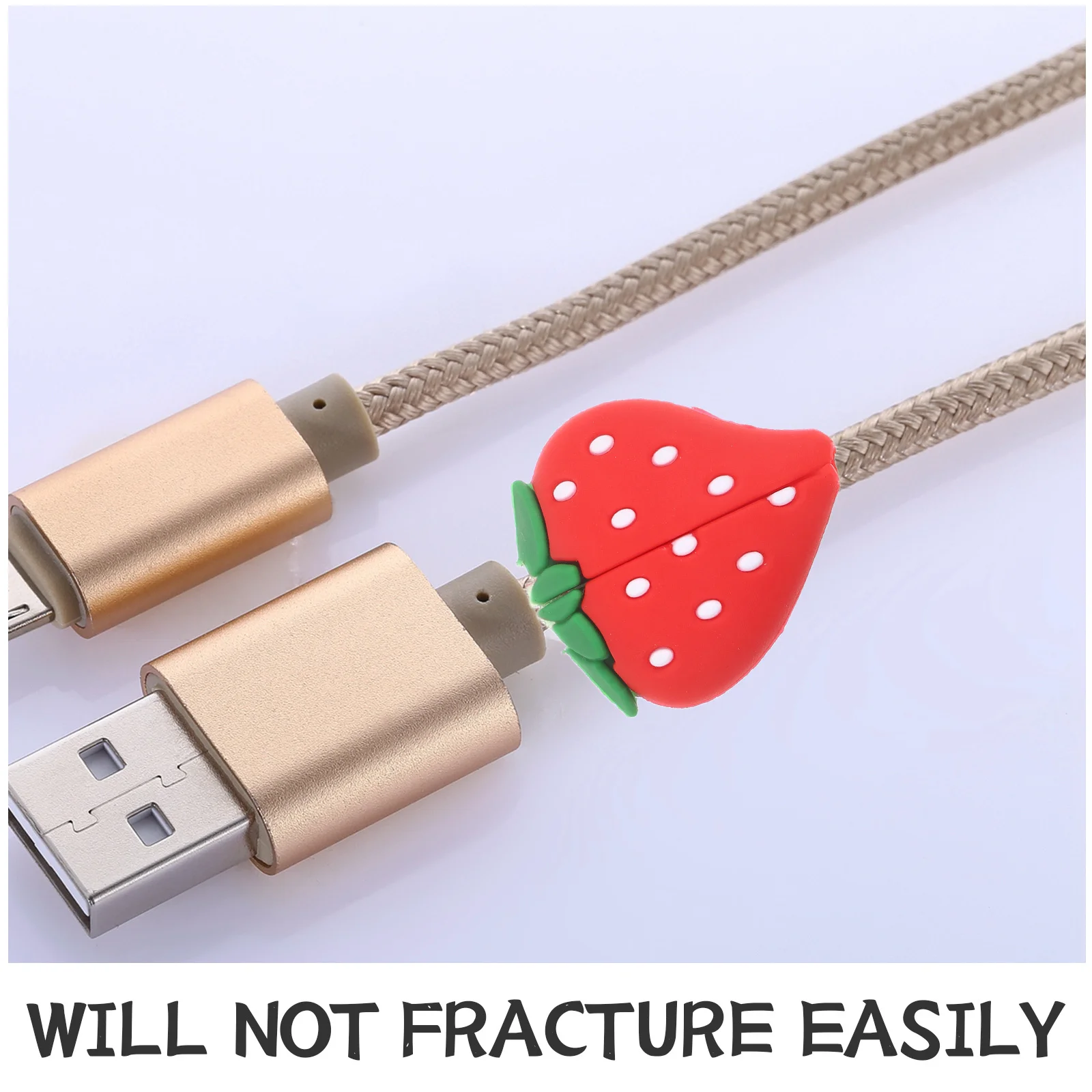 3Pcs USB Kabel Protector Obst Design Erdbeere Kabel Wickler Kabel Saver Daten Linie Schutzhülle USB Draht Protector