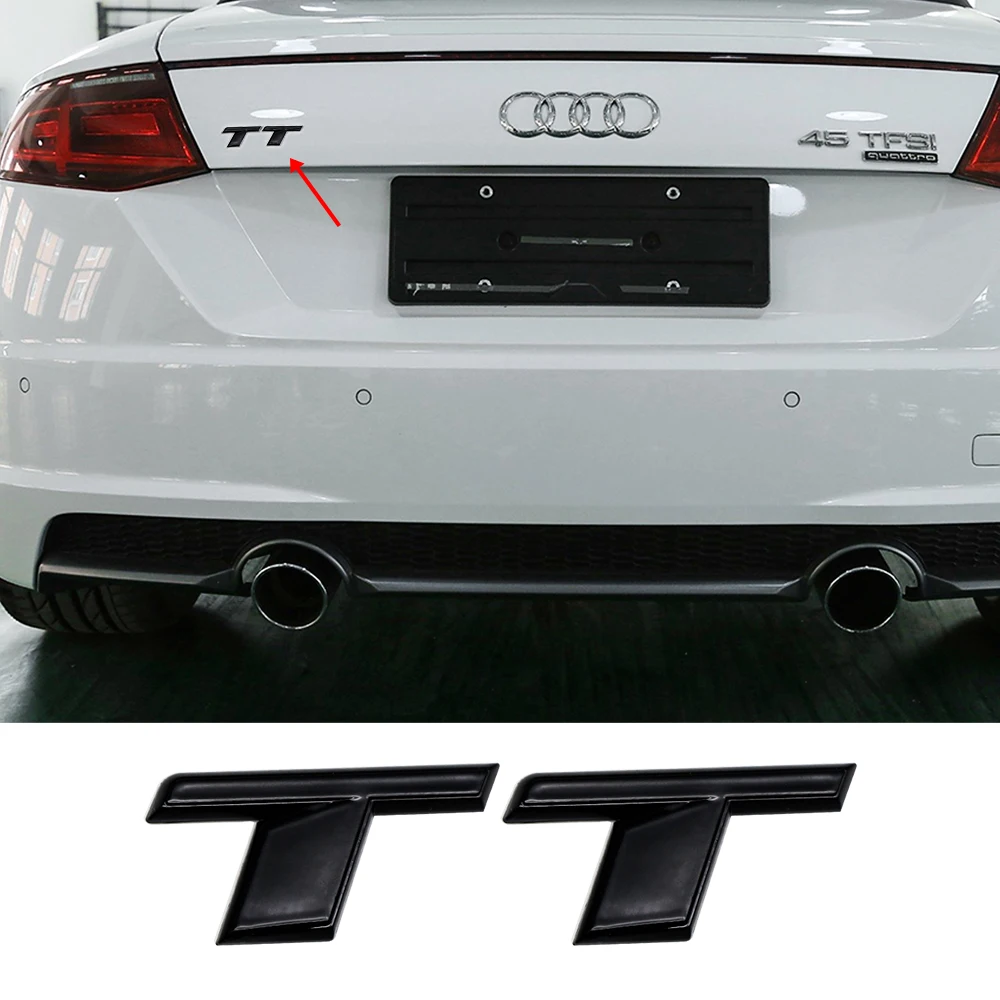 3D ABS Chrome Black TT Logo Car Rear Trunk Emblem Badge Sticker Decals For Audi TT RS MK1 8N 8J MK3 8S MK2 Accessories