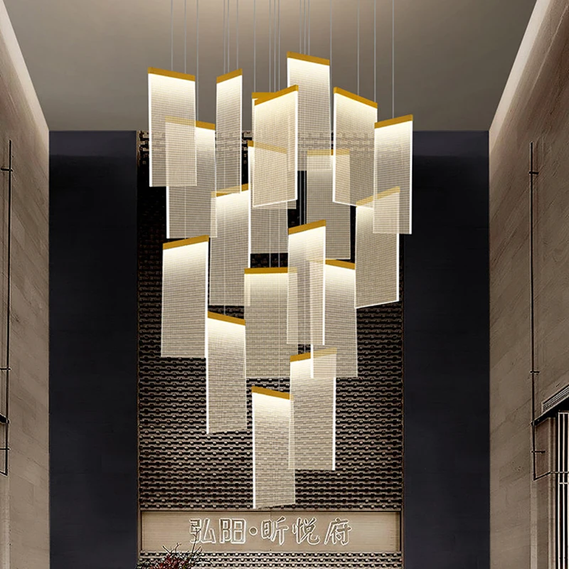 Moderne LED-Leuchten für die Inneneinrichtung, Pendelleuchten für Treppenhäuser, Kronleuchter für Wohnzimmer, Hängelampen für Innenbeleuchtung.