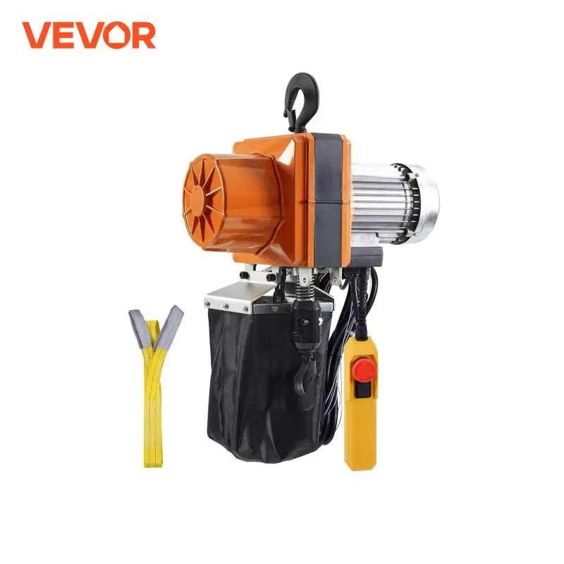 VEVOR Palan Électrique à Chaîne, Capacité de Charge 998 kg, Hauteur de Levage Max 3 m, 1100 W, Grue