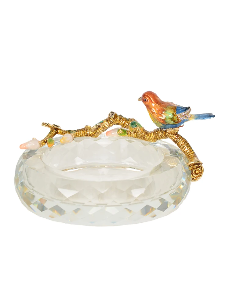 Enamel crystal glass ashtray home decoration office home creative ornaments