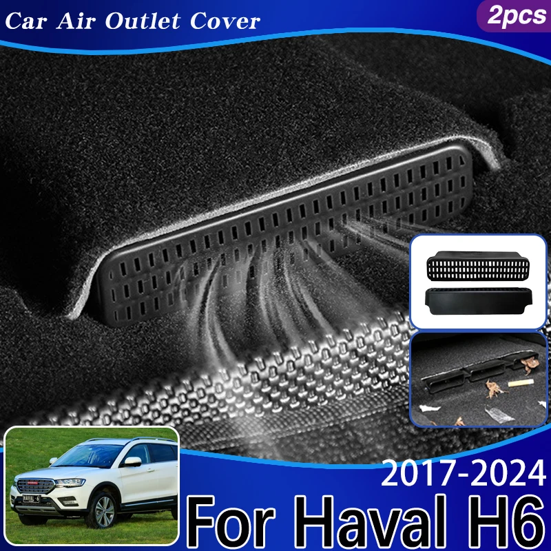 

For Haval H6 2nd Accessories 2017-2024 2018 2019 2020 Car Air Vent Covers Protectors Under Seats Duct Outlet Car Accessories ABS