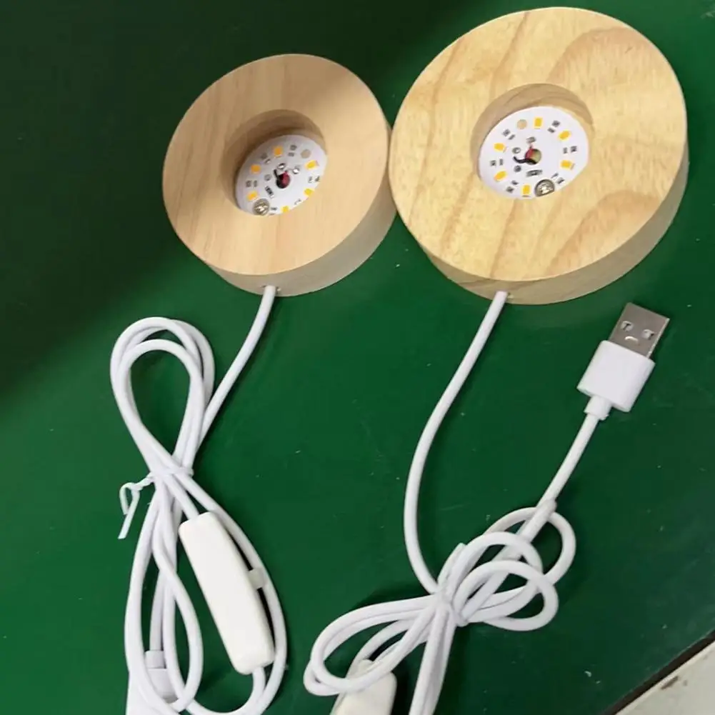 Stoisko wystawowe minimalistyczne szerokie zastosowanie 3 kolory USB Port 1.2W oświetlenie dębowe DIY drewniana lampa baza nocna dostawa