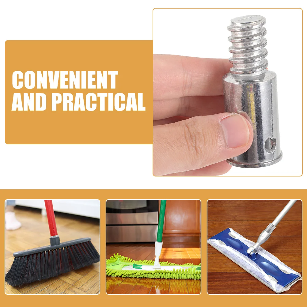 

Metal Thread Tip Replacement for Telescopic Pole Handle Tips Broom Handle Threaded End Extension Adapter Connector for Household